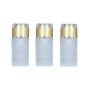 3PCS 30ml/1oz Empty Frosted Glass Lotion Bottle Cosmetic Container Storage Pot Jar Vials Dispenser with Gold Lid for Serum Emulstion Cream Essential Oil(Color As Photo)