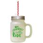 Green My GrandpaS Ride Frosted Glass Mason Jar With Straw