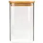 Glasbehälter 550ml mit Luftdichtung und Holzulieferung für Tee, Kaffee, Gewürze, Zucker, Salz - Ideal zum Servieren.