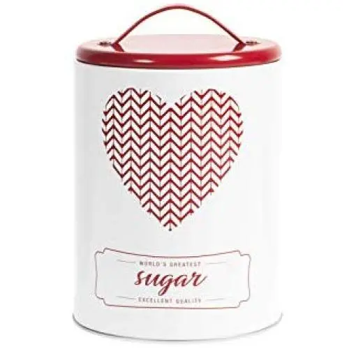 H&H Christmas Tree Tin Jar, 11xH19cm, Grey and White, s