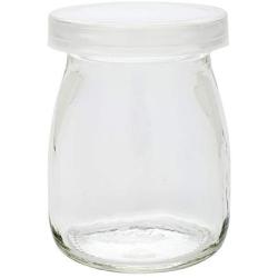 3.5-OZ Glass Jars for Yogurt, Milk, Parfait, and Pudding: Perfect for Bakeries, Buffets, Breakfast Bars, and Restaurants - Yogurt Maker Glass Replacement Jar with Plastic Cap - 100-CT - Restaurantware