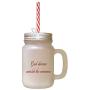 Maroon God Dances Amidst The Common Frosted Glass Mason Jar With Straw