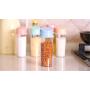 Mini Spice Jars Round transparent snap-on automatic open lid sealing seasoning jar
