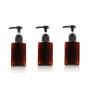 100ml / 3.3oz Refillable Empty Plastic Pump Bottles Jars Set for Makeup Cosmetic Bath Shower Shampoo Hair-Conditioner Toiletries Liquid Containers Bathroom Accessory Set (Brown)