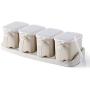 Seasoning Box Seasoning Rack Spice Pots Storage Container Condiment Jars Cruet With Cover And Spoon Kitchen Utensils,Light Yellow