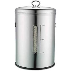 ZXvbyuff Food Storage Jars Canisters Rice storage bucket stainless steel with lid storage box household sealed rice cylinder dry goods flour bucket moisture-proof insect-proof rice box