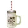Brown My Favorite Weather Bird Watching Weather Frosted Glass Mason Jar With Straw