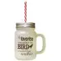 Brown My Favorite Weather Bird Watching Weather Frosted Glass Mason Jar With Straw