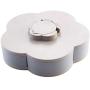 Storage Box, Bloom Rotating Snack Box Flower Design Candy Food Storage Box Jewelry Organizer 5-Compartment - BPA Free - Freezer and Dishwasher Safe????? (Gray)