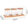TNKML 3 Piece Set Glass Spice Jar With Spoon Spice Container Seasoning Jar Pepper Storage Box Salt Shaker Sugar Jar Spice Jar Spice Containe