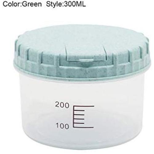 Platstic Transparent Food Storage Jar Round Sealed Tank Cereal Containers,Green,M