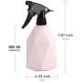 Plastic Spray Bottle, Pressure Watering Can, Plant Mister, Water Spray Bottle with Adjustable Nozzle, 0.6L/20oz Handheld Spray Bottles for Outdoor Indoor Garden, Plants, Cleaning Solutions (Pink)