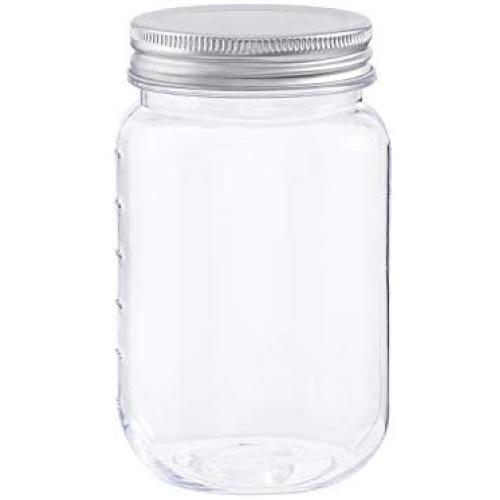 Darice 30066473 Plastic Lids, 16 Ounces, 3 Pack Storage Jars, Clear