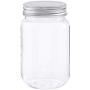 Darice 30066473 Plastic Lids, 16 Ounces, 3 Pack Storage Jars, Clear