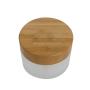 100g/3.4OZ Travel Bottle Empty Cosmetic Container Environmental Bamboo Lid Frosted Glass Bottle Protable Cream Jars Pot with Inner Liner 1pc