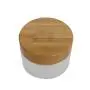 1pcs Round Cosmetic Jar with Bamboo Lid Empty Frosted Glass Cream Container for Face Cream Samples Balms Makeup Emulsion size 100G/3.3oz