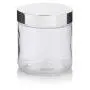 Large Clear Thick Glass Straight Sided Jar with Silver Metal Overshell Lid - 16 oz / 480 ml (4 Pack) + Labels Large Clear Thick Glass Straight Sided Jar with Silver Metal Overshell Lid - 16 oz / 480 ml (4 Pack) + Labels