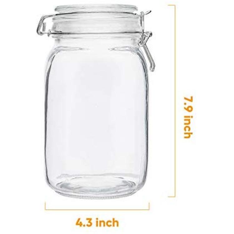 Large Glass Canister 50 Oz 1500ml Wide Mouth Square Glass Food