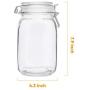 Glass Kitchen Storage Canister Mason Jars with Lids,50oz Airtight Glass Canister with Hinged Lid，Perfect for Kitchen Canning Cereal,Pasta,Sugar,Beans (Labels & Chalk Marker)-Set of 3