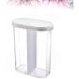 UPKOCH Transparent Food Storage Box with Fliptop Lid Plastic Crisper Kitchen with 2 Lattice Canned Cereals Sealed Cans Storage Tanks (White)