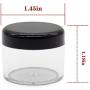 AUEAR, 20 Pack Round Clear Jars with Black Lids 20G Plastic Round Cosmetic Containers Jars Pot for Makeup Creams Liquid