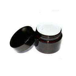 2 PCS Empty Refillable Brown Glass Cosmetic Face Cream Lip Balm Storage Jars Container Bottle Pot with Liners and Screw Black Lid for Essential Oils Make up Lotion (30ml/ 1oz)