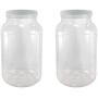 Pinnacle Mercantile Crystal Clear PET Plastic Jars Containers with Screw on Lids 1 gallon Set of 2 Wide Mouth