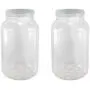 Pinnacle Mercantile Crystal Clear PET Plastic Jars Containers with Screw on Lids 1 gallon Set of 2 Wide Mouth