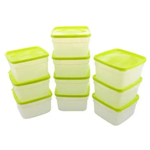 Arrow Mehrfache Kunststoff-Aufbewahrungsbehälter Set, 10er Pack, 1 Pint/16 Unzen, ideal für Lebensmittel, Meal Prep, Reste, Gefrieren, Lagern, Erwärmen – Klare Behälter mit Deckeln, BPA-frei, Geschirrspüler- und Mikrowellengeeignet