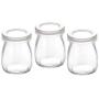 Sunormi 100ml Glass Yogurt Pudding Jars Bottles With Plastic Lids Replacement 3oz Jars for Yogurt Maker - 3Pcs