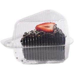 Hinged, Clear Single-Slice Pie/Cake/Cheesecake Container (High Dome Lid) - 100 Pieces