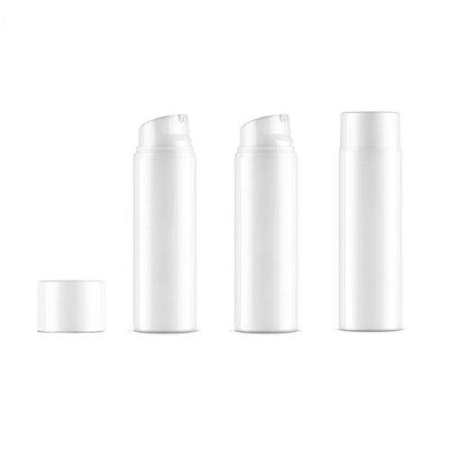 3PCS White Empty Disposable Portable Mini Airless Vacuum Pump Bottle Jars Bayonet Cream Lotion Dispenser Cosmetic Makeup Emulsion Storage Holder Container Pots Travel Accessories(30ml/1oz)