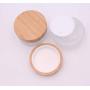 2PCS 50ML/ 1.7OZ Frosted Glass Cream Bottle with Environmental Bamboo Lid Empty Refillable Eye Cream Lotions Ointment Cosmetic Crams Jar Makeup Travel Bottles Samples Containers Pot