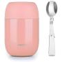 Hometall Food Jar Lunch Containers Thermos, Vacuum Insulated Stainless Steel, Lunch Box for Adult Kids with Folding Spoon 16 oz