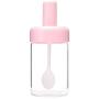 Spice Bottle Seasoning Box Kitchen Spice Storage Bottle Jars Transparent Glass Seasoning Pot Condiment Storage with Spoon,F