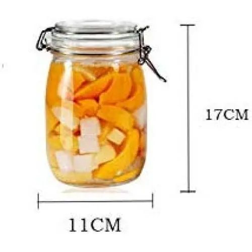 Bouteilles en verre transparentes pour stockage, 1000 ml, étanches, avec boucles en acier inoxydable. Bouteilles en verre transparentes pour stockage, 1000 ml, étanches, avec boucles en acier inoxydable.