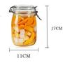 Storage tank glass sealed cans round 1000ml lead-free glass, stainless steel buckle