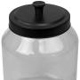 Home Basics Artisan 3 Lt Glass Jar with Black Top, Food Storage Container Canisters with Tight Lid Kitchen, Bathroom, Home Decor, Candy, Cookies, Rice, Sugar, Flour, Pasta (1)