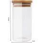 TNKML Glass Food Cans With Natural Bamboo Lid And Silicone Ring For Hermetically Sealed Small Transparent Tank Storage Tanks For Kitchen Storage Of Grain 6 300Ml