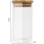 TNKML Glass Food Cans With Natural Bamboo Lid And Silicone Ring For Hermetically Sealed Small Transparent Tank Storage Tanks For Kitchen Storage Of Grain 6 300Ml