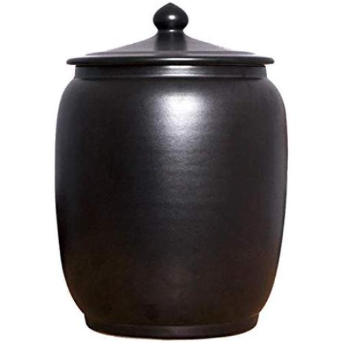 Große Vintage Food-Aufbewahrungskrüger aus Keramik mit Deckeln, langlebige Küchenbehälter, Rassige Wohnkultur, Pantry-Organisation und Lagerung für Mehl, Snacks, Zucker, Cerealien (10L/15L, Braun)