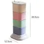 XXDTG Four-color Seasoning Box-rotatable Seasoning Box Set Wheat Straw Seasoning Tank 4 Grid Kitchen Seasoning Box
