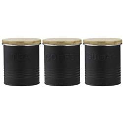 Typhoon Essentials Tea, Coffee and Sugar Set, Black, Set of 3