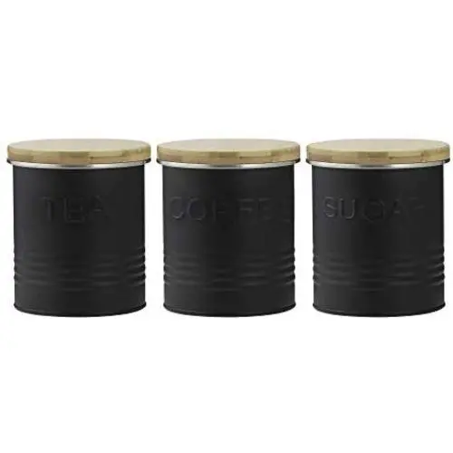 Typhoon Essentials Tea, Coffee and Sugar Set, Black, Set of 3 Typhoon Essentials Tea, Coffee and Sugar Set, Black, Set of 3
