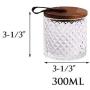 Danmu 1Pc of Lead Free Glass Jars Food Storage Jars with Natural Wood Lid Candy Cookie Jar Jewelry Box Buffet Jar Biscuit Container (S 300ML)