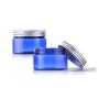 2PCS 50ml/1.7oz Cobalt Blue Cream Jars Storage PET Plastic Refillable Empty Container Jars Storage Pot Vial With Aluminium Screw Cap and Inner Pad For Creams Lotions Ointments Cosmetics