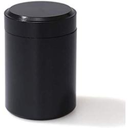 Portable Frosted Alloy Mini Round Tea Sealed Cans Coffee Powder Storage Container Tins with Lid Black