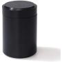 Portable Frosted Alloy Mini Round Tea Sealed Cans Coffee Powder Storage Container Tins with Lid Black