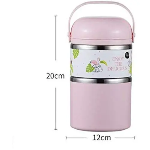 Thermos Food Jar Multi-storey Thermos Stainless Food Flask,Leakproof Insulated Food Containers,High-capacity,Mixed Color (Color : Pink, Size : 600ml+300ml) Thermos Food Jar Multi-storey Thermos Stainless Food Flask,Leakproof Insulated Food Containers,High-capacity,Mixed Color (Color : Pink, Size : 600ml+300ml)