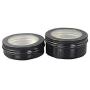 3.4oz Metal Tin Cans Screw Top Aluminum Round Tins Cans Cosmetic Storage Jar Containers Empty Container Cans with Clear Window For Lip Balm Spices Candies Tea 6Pcs (100ml)